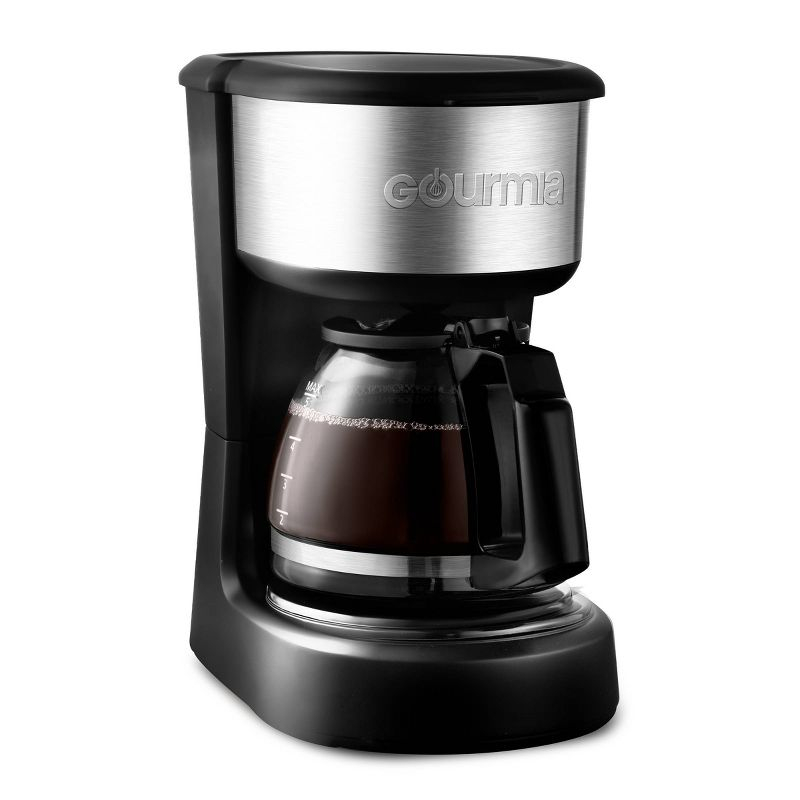Gourmia 5 Cup One-Touch Switch Coffee Maker with Auto Keep Warm Black: Small Drip Coffee Machine, 700W, Basket Filter