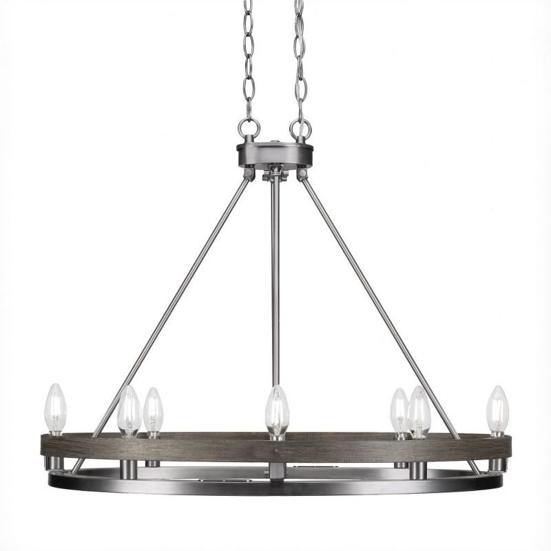 Toltec Lighting Belmont 8 - Light Chandelier in  Graphite/Distressed Wood