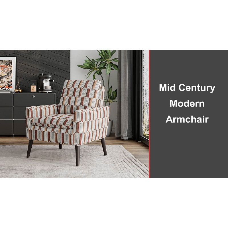 Handy Living Allyson Mid-Century Modern Small Space Armchair Honeycomb Blue/Cream