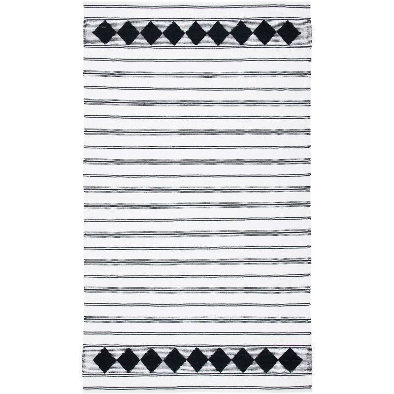 Montauk MTK708 Hand Woven, Flat Weave Indoor Area Rug - Black/Ivory - 5'x8' - Safavieh