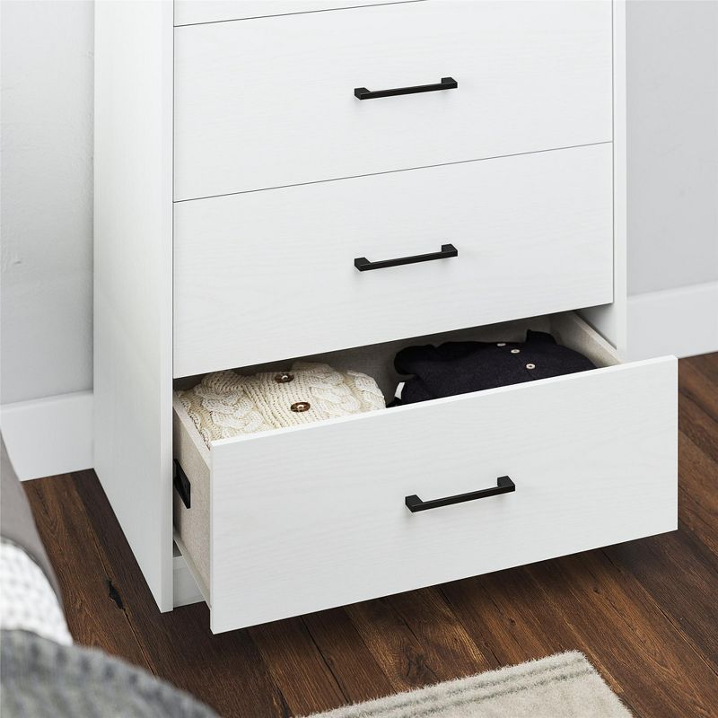 Ameriwood Home BrEZ Build Collection Pearce 4 Drawer Dresser, White
