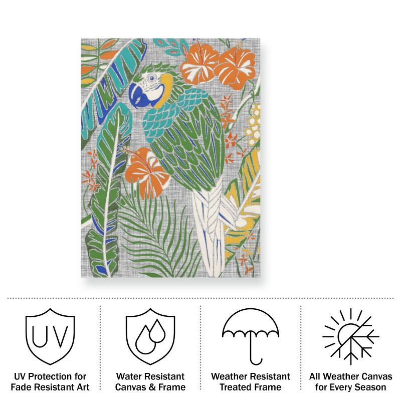 Trademark Fine Art - Chariklia Zarris 'Tropical Macaw' Outdoor Canvas - 18x24