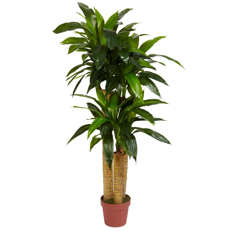 Nearly Natural 4-ft Corn Stalk Dracaena Silk Plant (Real Touch)