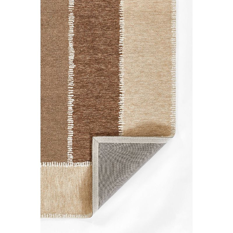 Momeni 5'x8' Archer Aten Geometric Handtufted Area Rug Beige: Wool, Low Pile, Indoor, Classic Pattern, Handmade