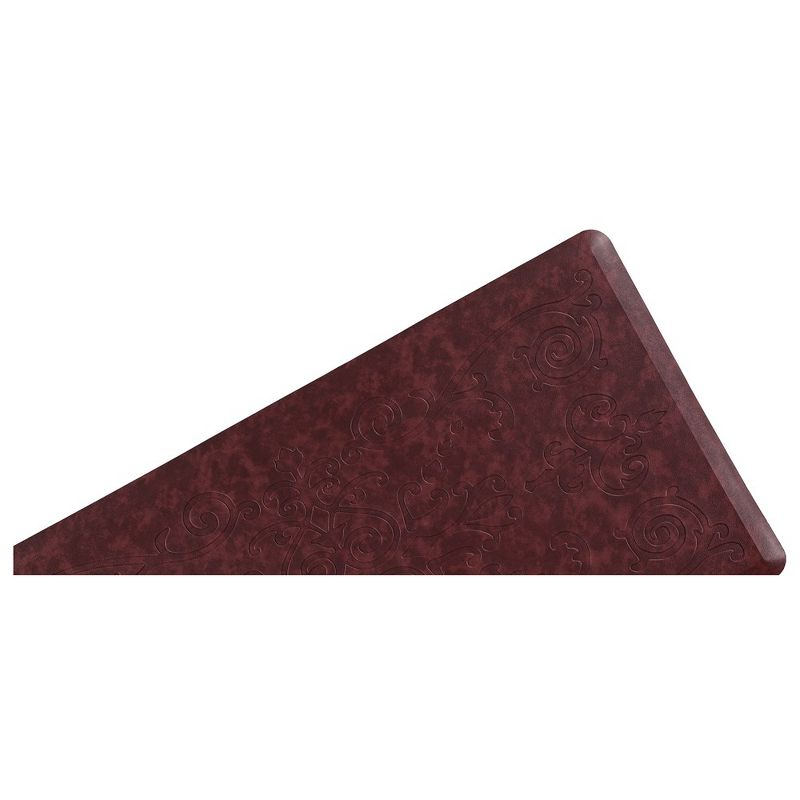 J&V TEXTILES Medallion Embossed Anti-Fatigue Stain-Resistant Cushioned Floor Mats (20" x 39" Burgundy)