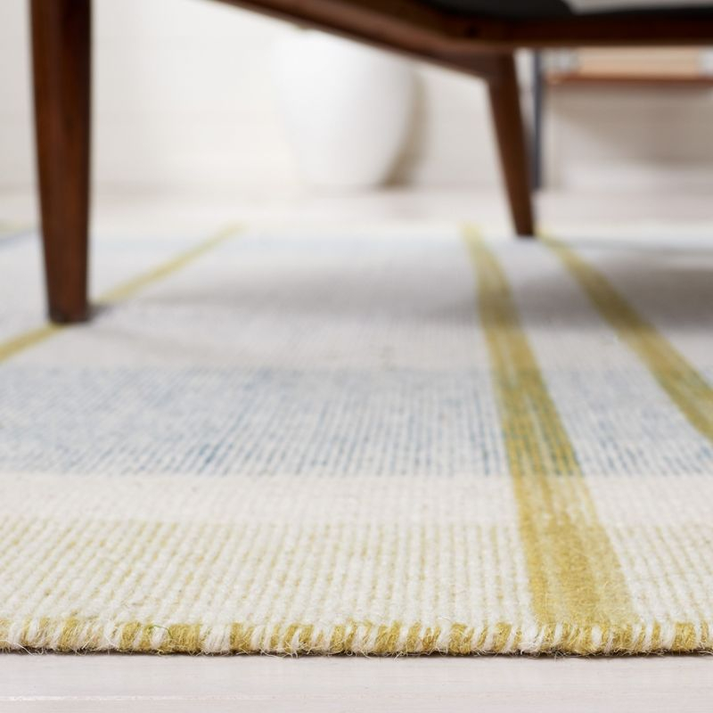 Striped Kilim STK706 Hand Woven Area Rug - Beige/Teal - 5'x8' - Safavieh.