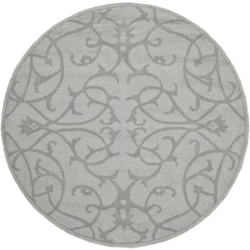 Impressions IM341 Hand Loomed Area Rug - Grey - 5' round - Safavieh.