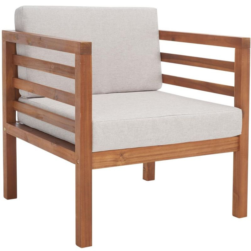 Kinnell Outdoor Armchair Indoor/Outdoor - PAT7301 - Natural/Light Grey - Safavieh