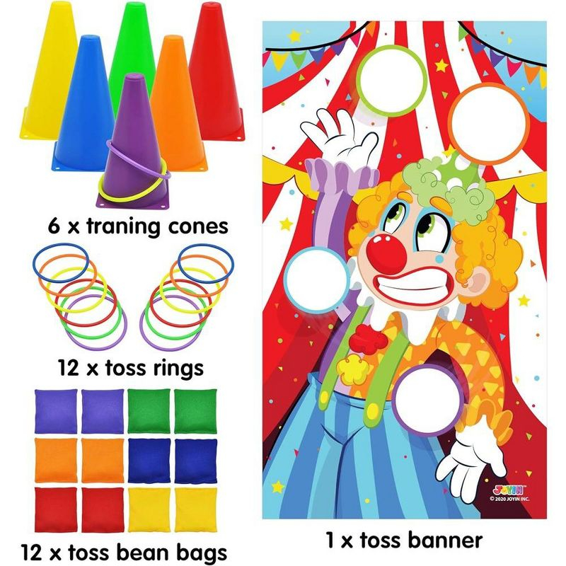 Joyfy 31 Pcs Carnival Game Set - Including Ring Toss Games, Bean Bags, and Cones for Kids Indoor Outdoor Play, Family Activities and Holiday Party