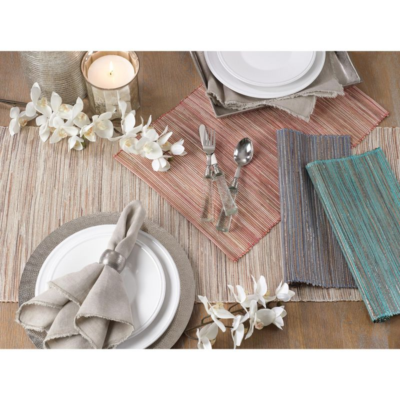 Saro Lifestyle Water Hyacinth Woven Placemats With Shimmering Accents, Blue, (Set of 4 pcs)