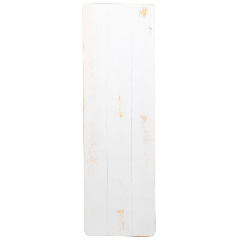 Flash Furniture HERCULES Series 40" x 12" Antique Rustic White Solid Pine Folding Farm Bench