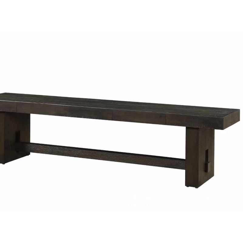 Acme Furniture Haddie Bench Distressed Walnut: Rectangular Wood Frame, Nailhead Trim, Seats 2