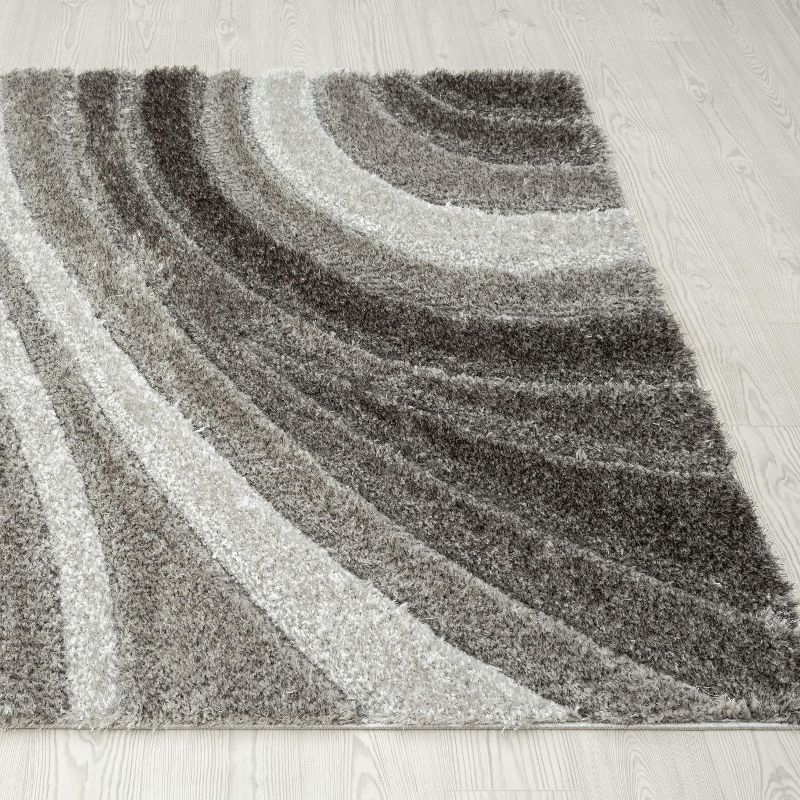 Luxe Weavers Modern Shag Geometric Area Rug, Gray 5x7