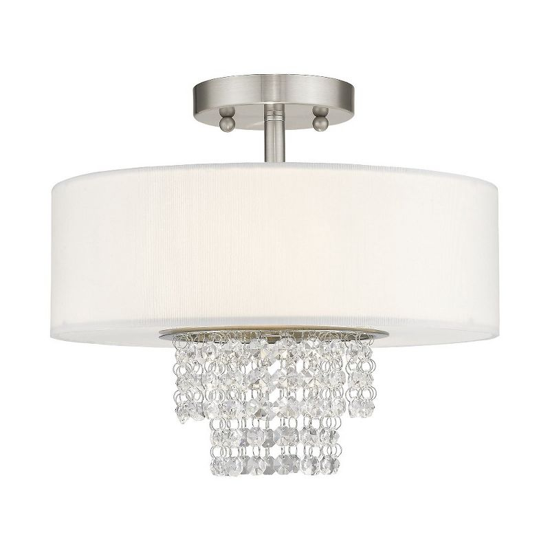 Livex Lighting Carlisle 2 - Light Semi-Flush Mount in  Brushed Nickel
