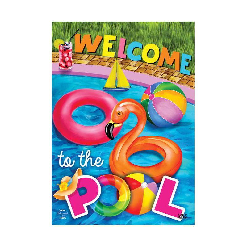 Briarwood Lane House Flag 40x28 For Outdoor Welcome To the Pool Summer House Flag Flag For Summer House Flag