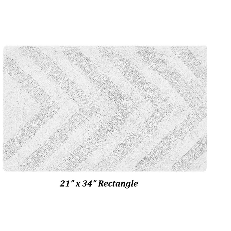 Better Trends Hugo 100% Cotton Tufted Non-Slip Backing Bath Rug 21" x 34" Rectangle - White