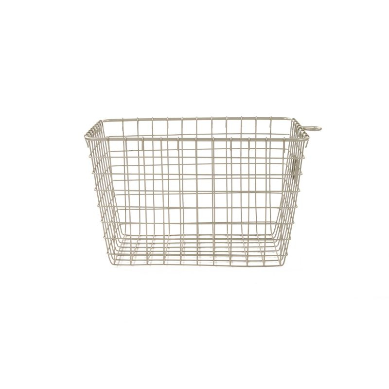 Spectrum Diversified Small Storage Basket Light Silver: Metal Locker Storage & Portable Utility Organizer