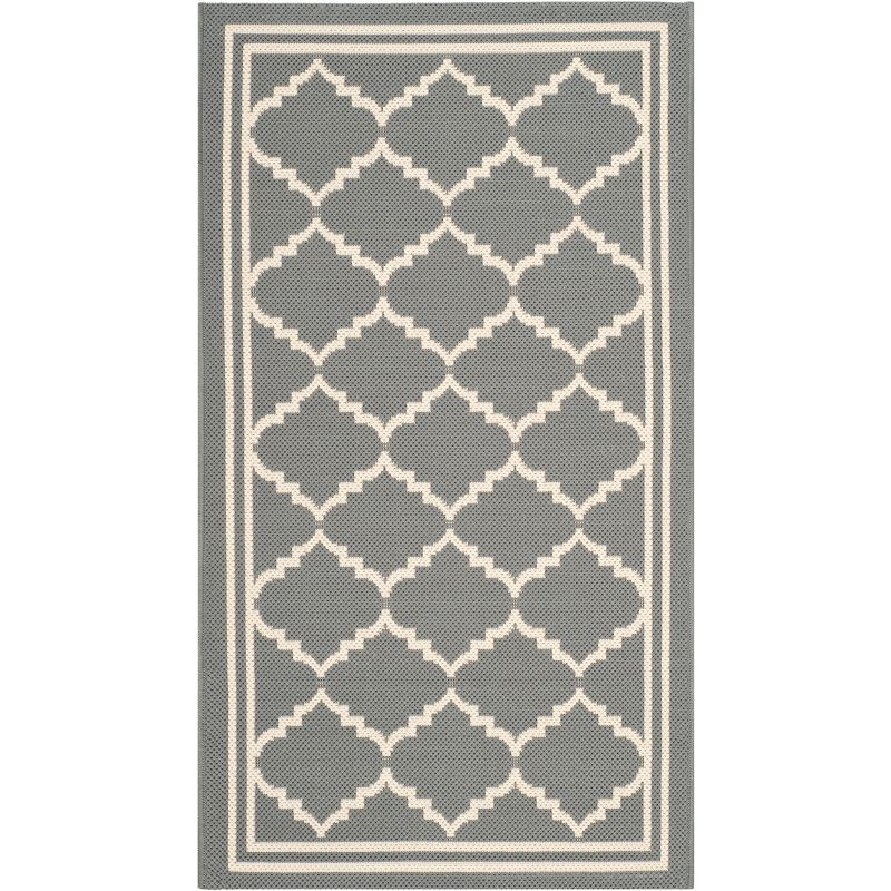 Courtyard CY6918 Power Loomed Indoor/Outdoor Accent Rug - Anthracite/Beige - 2'x3'7" - Safavieh.