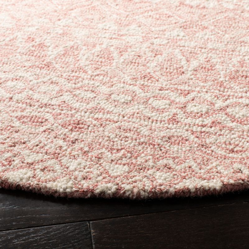Micro-Loop MLP502 Hand Tufted Indoor Area Rug - Pink/Ivory - 5' Round - Safavieh