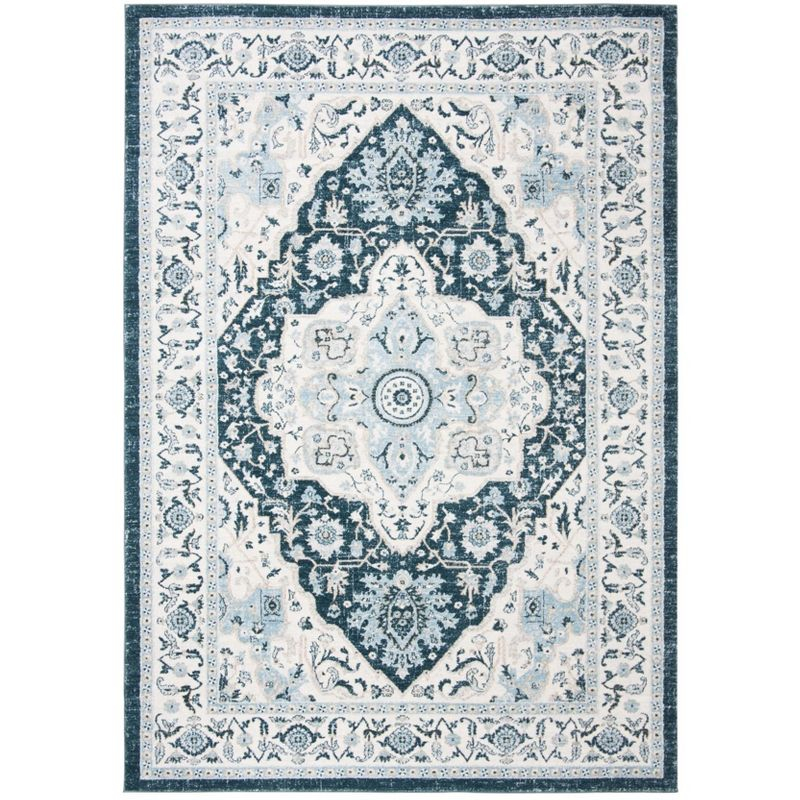 Isabella ISA936 Power Loomed Area Rug - Navy/Creme - 4'x6' - Safavieh