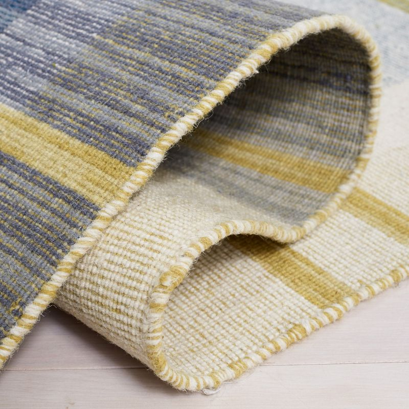Striped Kilim STK706 Hand Woven Runner Rug - Beige/Teal - 2'3"x8' - Safavieh.