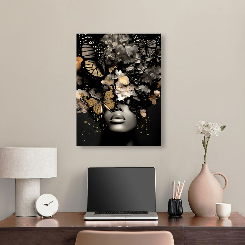 Art Remedy Butterfly Golden Goddess Gold Fashion Wall Art, 20" x 24", Gallery Wrapped
