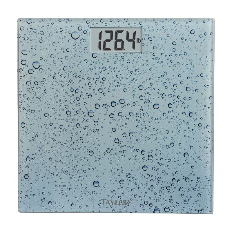 Taylor® Precision Products Digital Glass Waterdrop Bathroom Scale, 400-Lb. Capacity in Blue