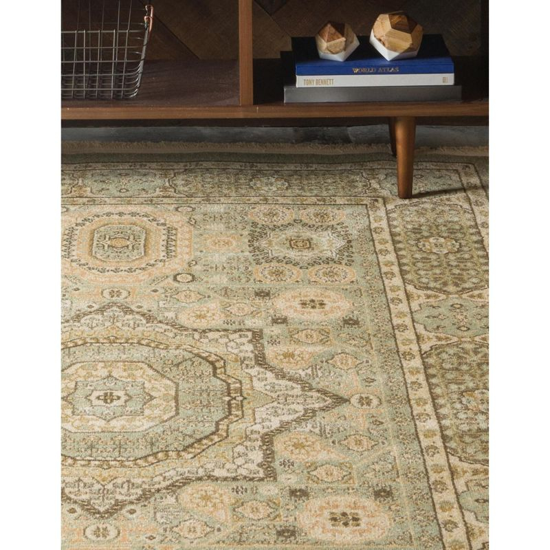 Unique Loom Palace Collection Area Rug - Amber (9'  x 12' Rectangle Light Green/Cream)