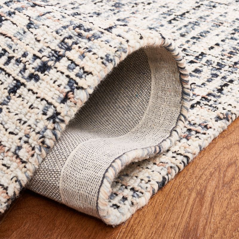 Abstract ABT493 Handmade Tufted Area Rug - Black/Beige - 6'-0" x 6'-0" Square - Safavieh