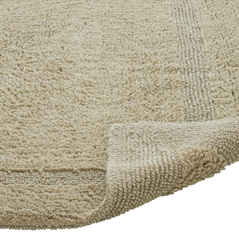 Better Trends Lux 100% Cotton Tufted Solid Reversible Bath Rug Set 2 PC (17" x 24" | 21" x 34") - Sand