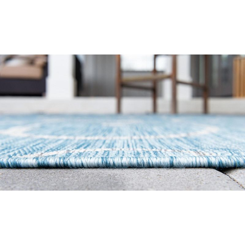 Unique Loom 9' 0 x 12' 2 Rectangle Indoor/Outdoor Botanical Light Aqua Area Rug