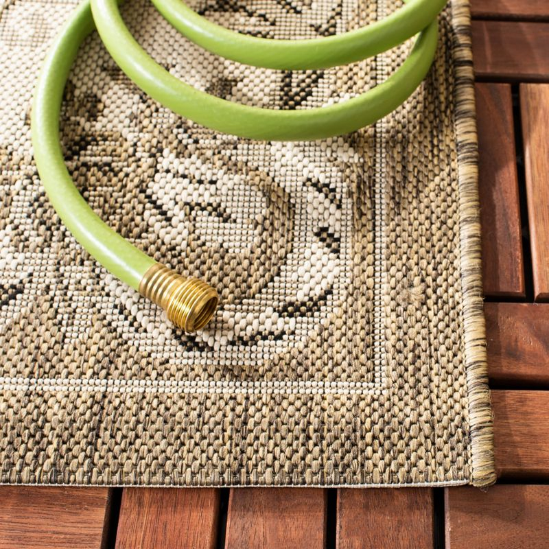 Courtyard CY7208 Power Loomed Indoor/Outdoor Runner Rug - Creme/Brown - 2'3"x10' - Safavieh.