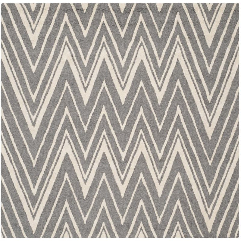 Cambridge CAM711 Tufted Indoor Area Rug - Dark Grey/Ivory - 4'x4' - Safavieh