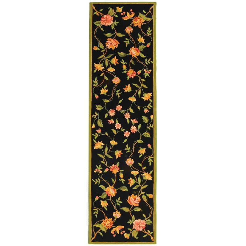 Chelsea HK263 Handmade Runner Rug - 2'6"x10' - Black - Safavieh