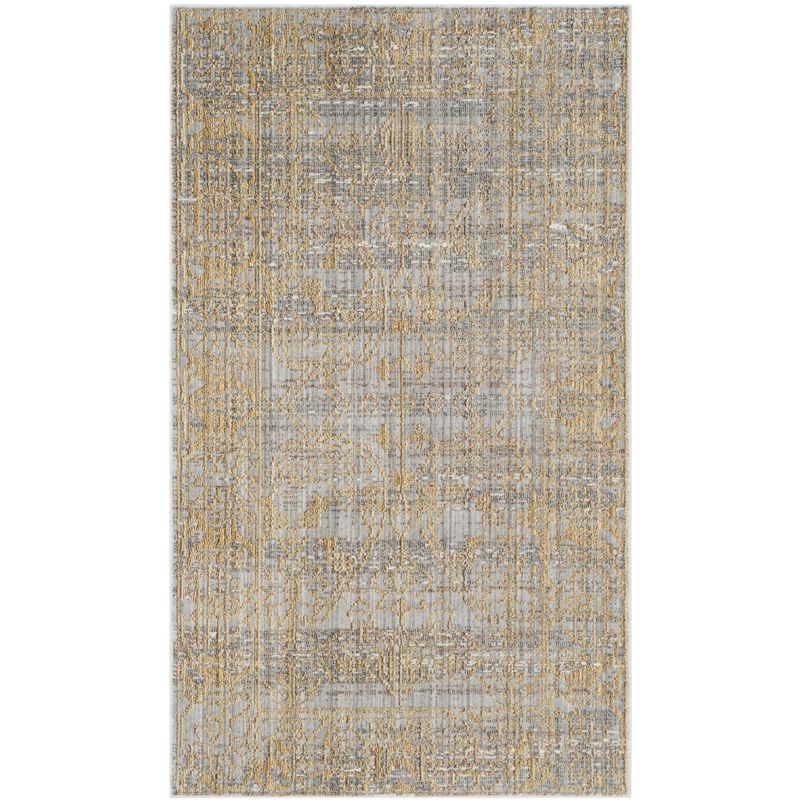 Valencia VAL104 Power Loomed Indoor Area Rug - Grey/Gold - 4'x6' - Safavieh