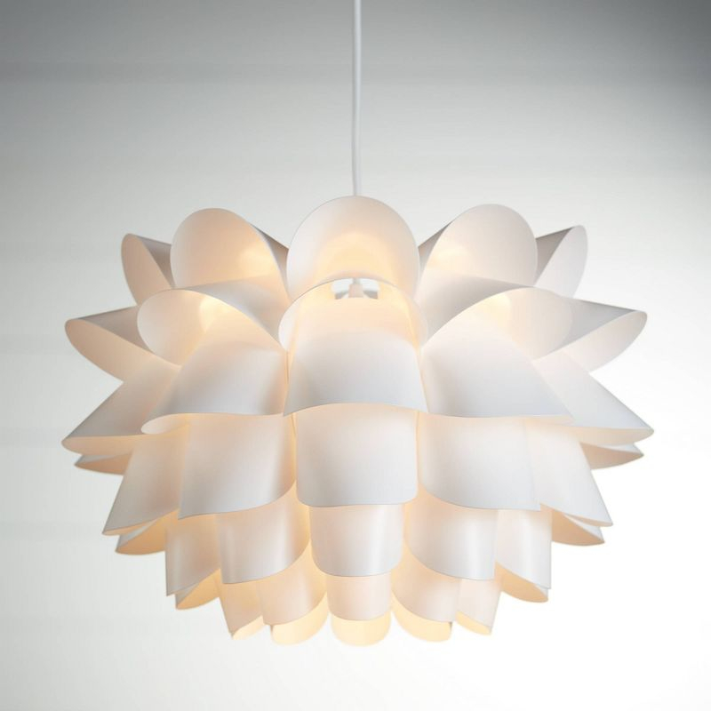 Possini Euro Design White Flower Pendant 19 1/2" Wide Modern Blooming Curved Petals for Dining Room Living House Home Foyer Kitchen Island Entryway