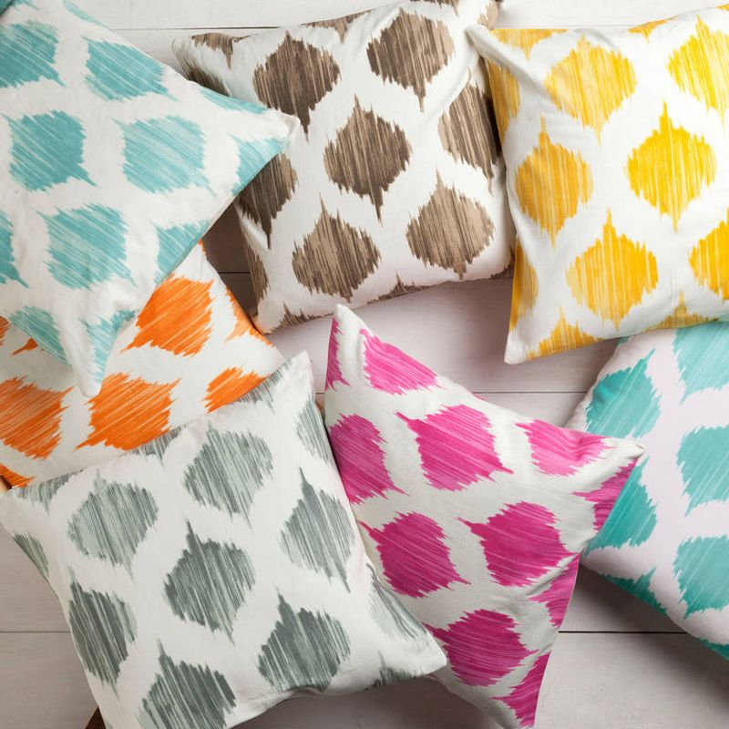 Mark & Day Harmole 18"H x 18"W Square Pillow Cover Down Insert Global Camel Throw Pillow