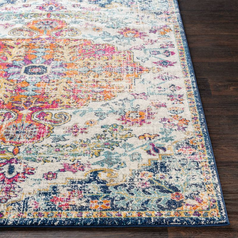 Livabliss 9'x12'6" Abby Traditional Rugs Aqua: Stain & Fade-Resistant, Medium Pile, Polypropylene, Indoor Use