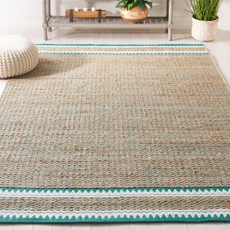 Natural Fiber NF874 Hand Woven Indoor Accent Rug - Natural/Green - 3'x5' - Safavieh