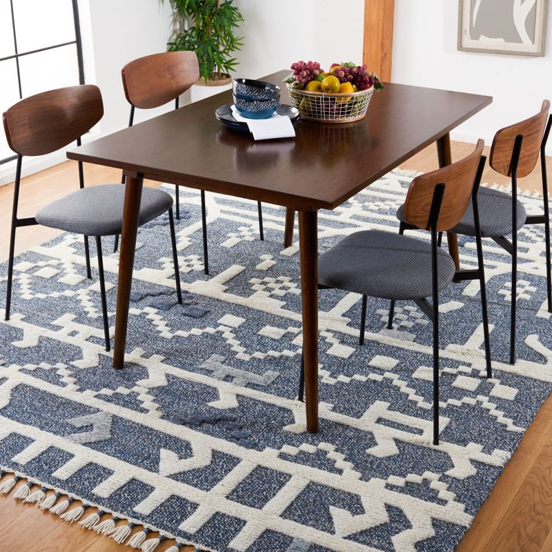 Casablanca CSB523 Hand Knotted Area Rug - Blue/Ivory - 8'9"x11'9" - Safavieh.