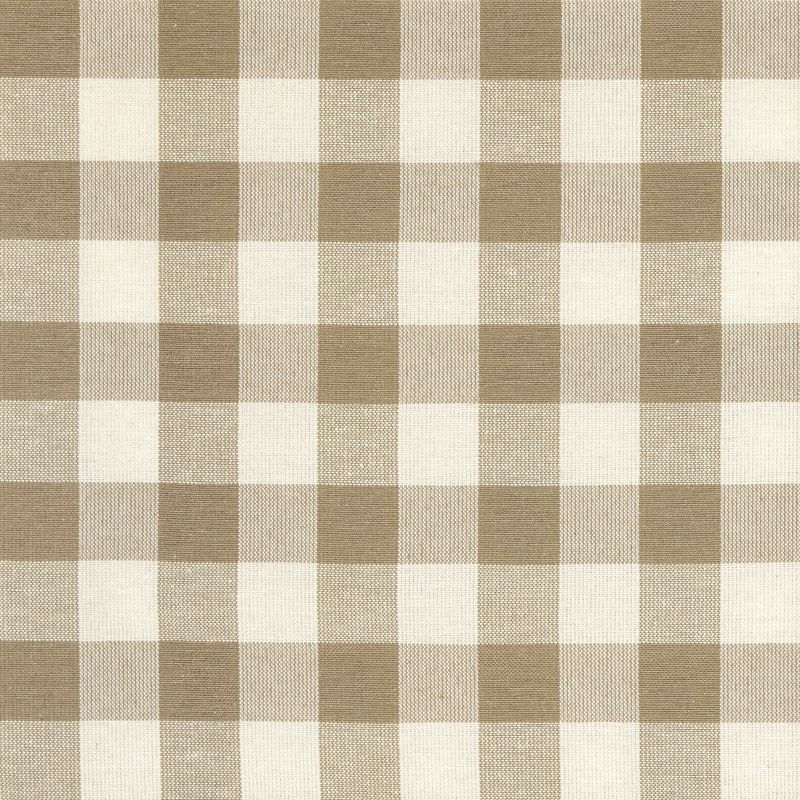 Kate Aurora Plaid Country Farmhouse French Door Curtain Panel With Matching Tieback - 25W x 40L, Linen