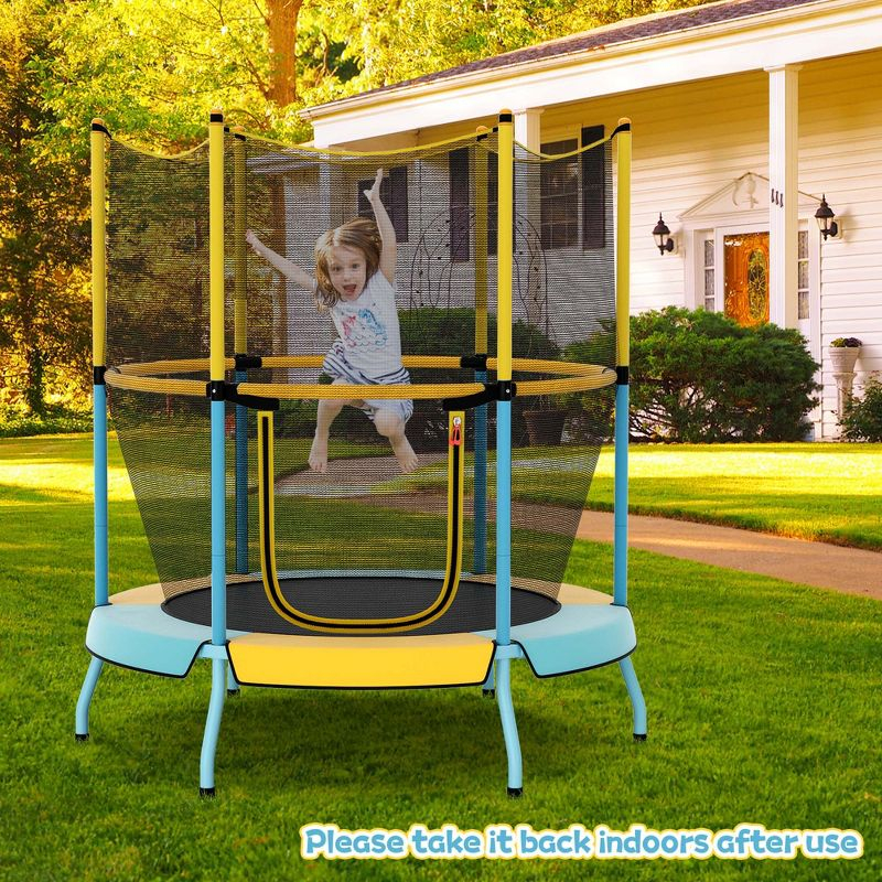 Costway 48" Toddler Trampoline for Kids with Safety Enclosure Net Heavy-duty Frame Yellow