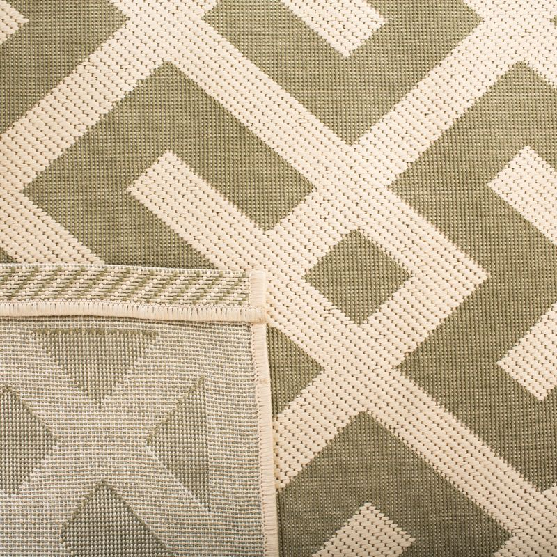 Courtyard CY6915 Power Loomed Indoor and Outdoor Area Rug - Green/Bone - 5'3"x7'7" - Safavieh