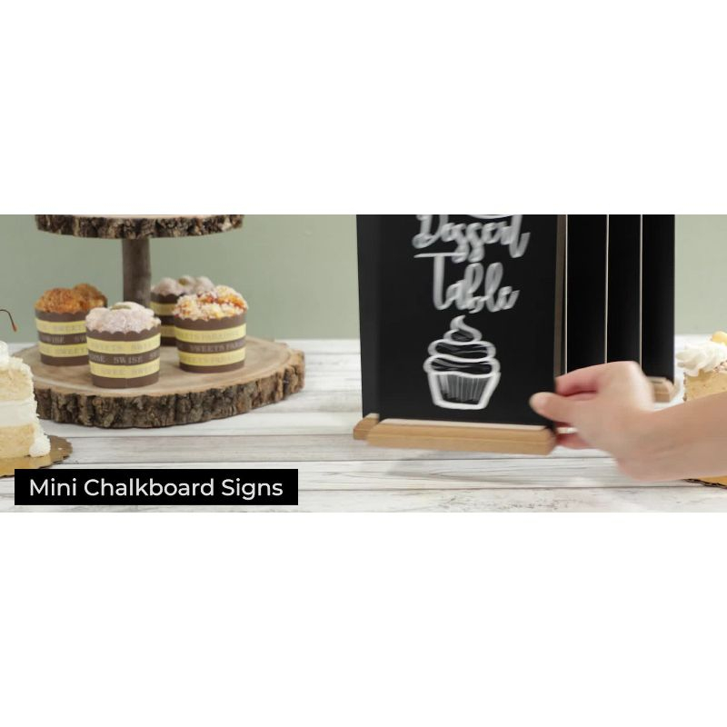 Juvale 2 Pack Small Easel Chalkboard for Tabletops, Restaurant Menu Sign for Catering Events, Weddings (4.5 x 7.5 In)