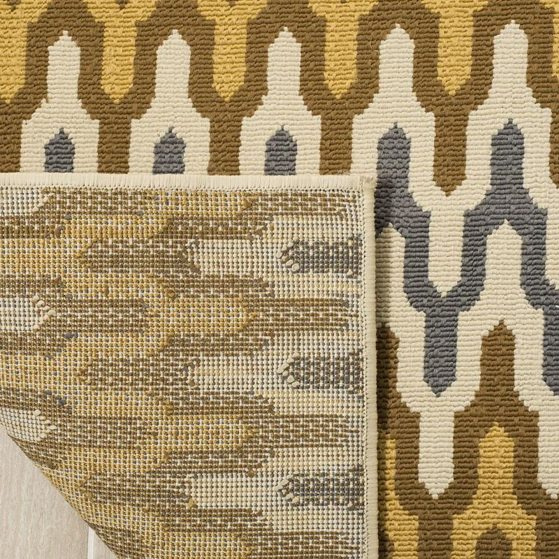 Hampton HAM518 Indoor/Outdoor Machine Made Area Rug - 8'x11' - Camel/Brown - Safavieh