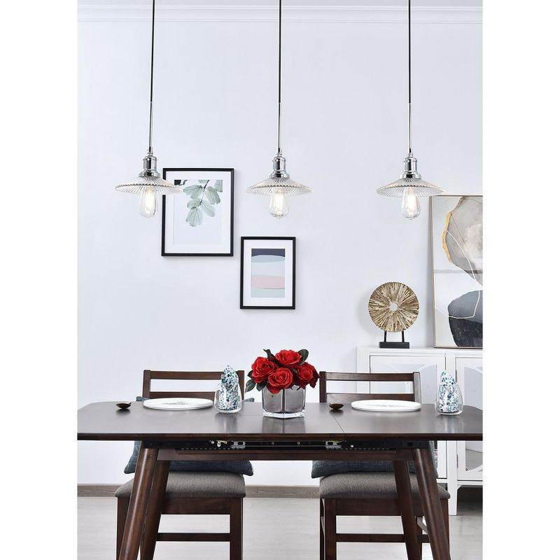 Elegant Lighting Rohan 30-Inch Satin Gold Chandelier with Metal Rings
