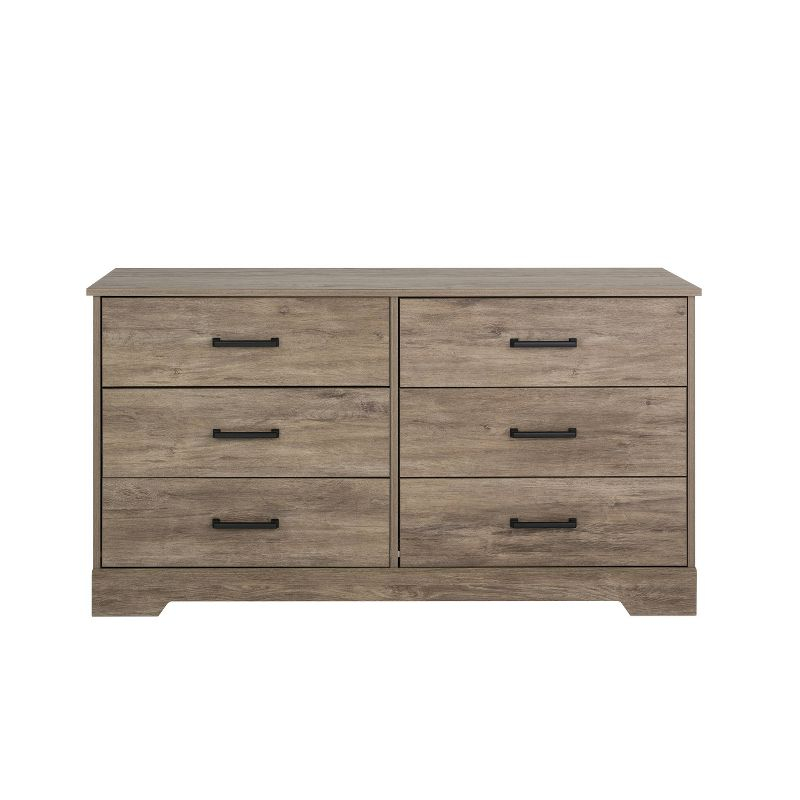 Prepac Rustic Ridge Farmhouse 6 Drawer Bedroom Dresser Brown