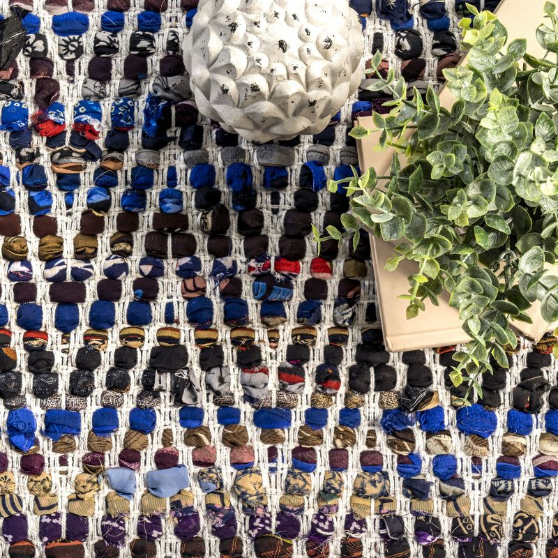 Nuloom Rochell Striped 4x6 Indoor Area Rug for Living Room Bedroom Dining Room Kitchen, Indigo/Multicolor