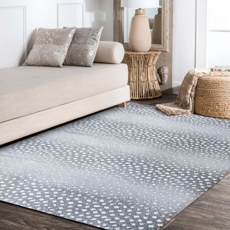 3'x 5' Antelope Modern Animal Area Rug, Light Gray/Cream - JONATHAN Y