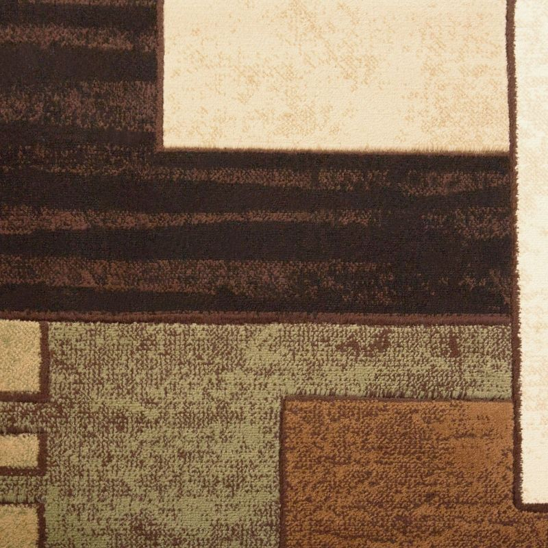Home Dynamix Mason Contemporary Geometric Runner Area Rug, Brown/Green, 1'9"x7'2"